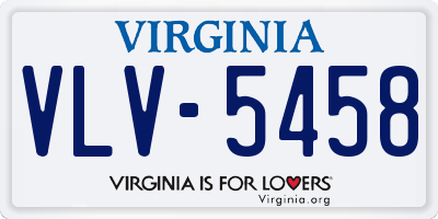 VA license plate VLV5458