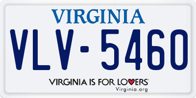 VA license plate VLV5460