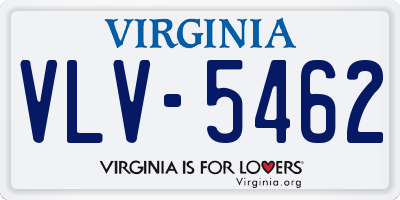 VA license plate VLV5462