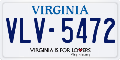 VA license plate VLV5472