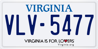 VA license plate VLV5477