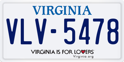 VA license plate VLV5478