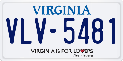 VA license plate VLV5481