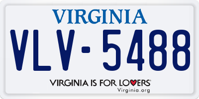 VA license plate VLV5488