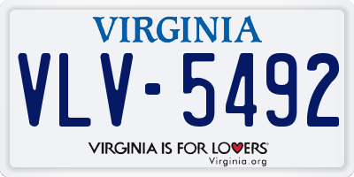 VA license plate VLV5492