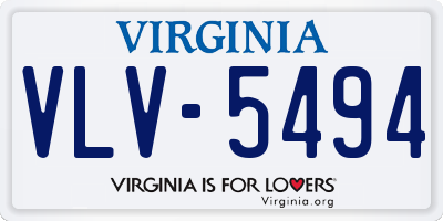 VA license plate VLV5494