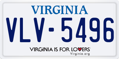 VA license plate VLV5496