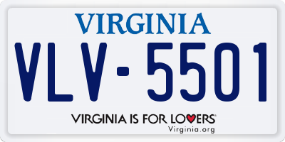 VA license plate VLV5501