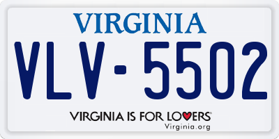 VA license plate VLV5502