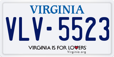 VA license plate VLV5523