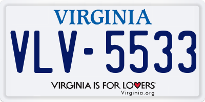 VA license plate VLV5533