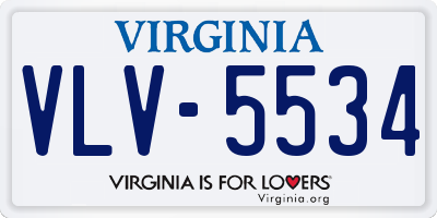VA license plate VLV5534