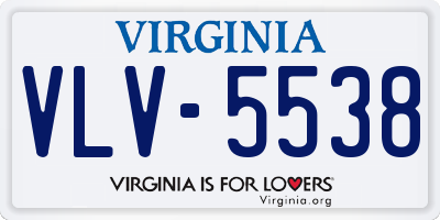 VA license plate VLV5538