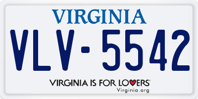 VA license plate VLV5542