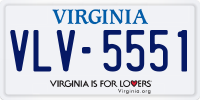 VA license plate VLV5551