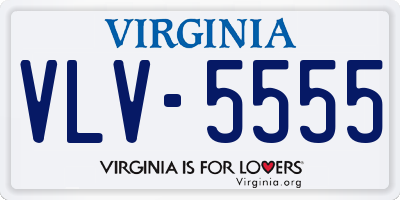 VA license plate VLV5555