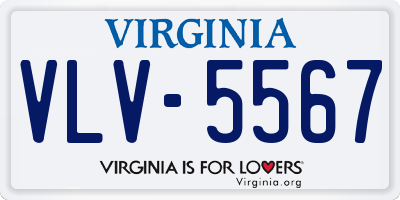 VA license plate VLV5567