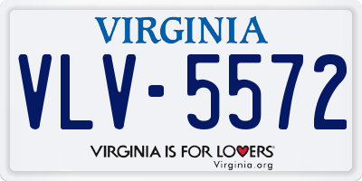 VA license plate VLV5572