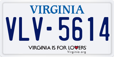 VA license plate VLV5614