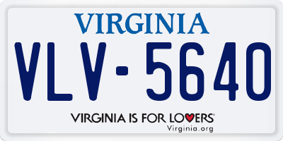 VA license plate VLV5640