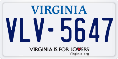 VA license plate VLV5647