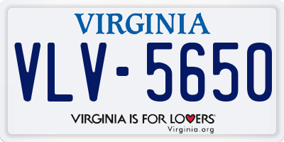 VA license plate VLV5650