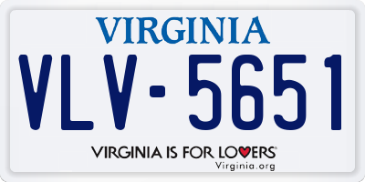 VA license plate VLV5651