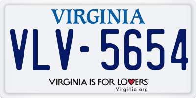 VA license plate VLV5654