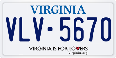 VA license plate VLV5670