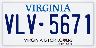 VA license plate VLV5671