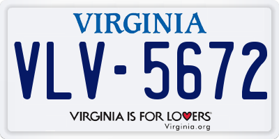 VA license plate VLV5672