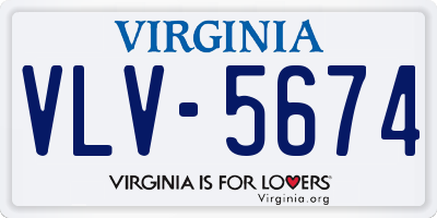 VA license plate VLV5674