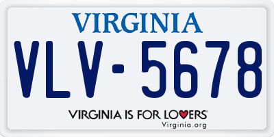 VA license plate VLV5678