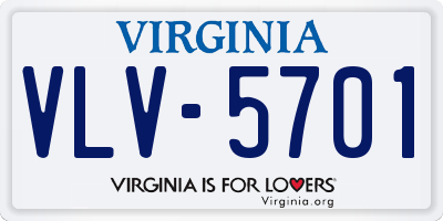 VA license plate VLV5701