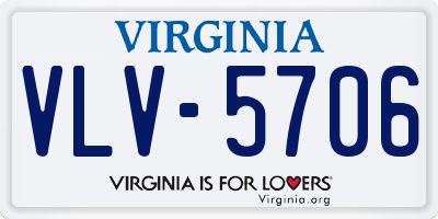 VA license plate VLV5706