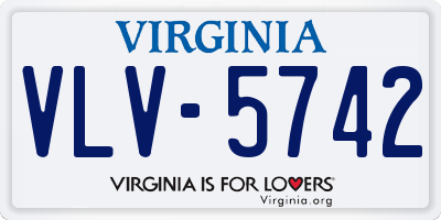 VA license plate VLV5742