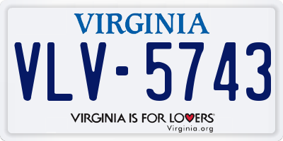 VA license plate VLV5743