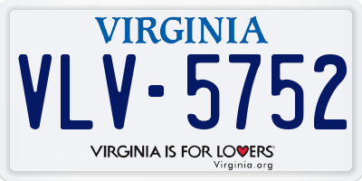 VA license plate VLV5752