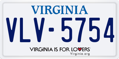 VA license plate VLV5754