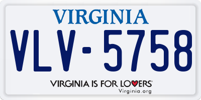 VA license plate VLV5758