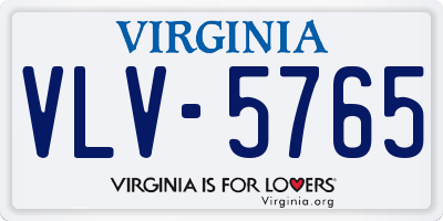 VA license plate VLV5765