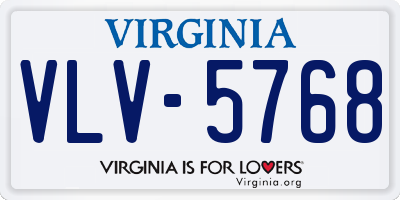 VA license plate VLV5768