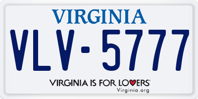 VA license plate VLV5777