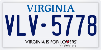 VA license plate VLV5778