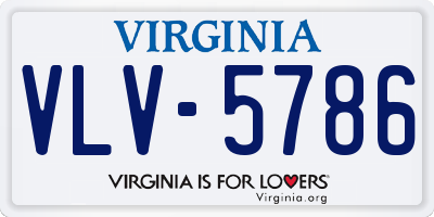 VA license plate VLV5786