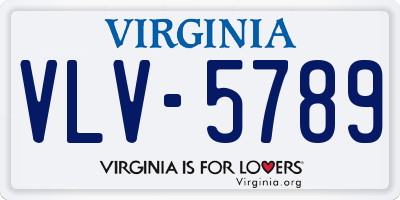 VA license plate VLV5789