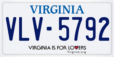 VA license plate VLV5792