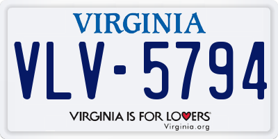 VA license plate VLV5794