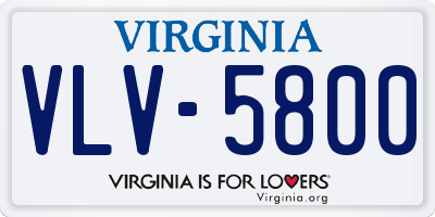 VA license plate VLV5800