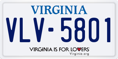 VA license plate VLV5801